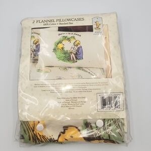 New Vintage Classic Pooh Flannel Pillowcase Set Of Two